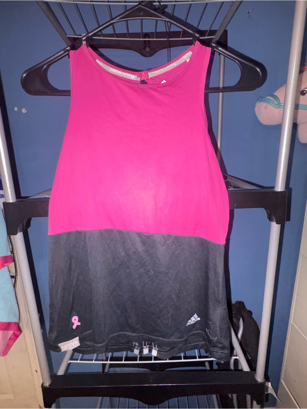 adidas Pink and Black Two-Tone Athletic Tank